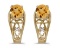 Certified 14k Yellow Gold Round Citrine And Diamond Earrings