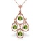 14K Solid Rose Gold Necklace with Natural Peridots