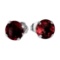 Certified 14k White Gold 6mm Round Garnet Stud Earrings (1.70 ct)