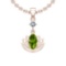 1.32 Ctw VS/SI1 Peridot And Diamond 10K Rose Gold Necklace