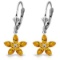 2.8 Carat 14K Solid White Gold Open The Way Citrine Earrings