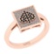 0.20 Ctw SI2/I1 Treated Fancy Black And White Diamond 14K Rose Gold Gifts For Players Men's Ring