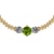 3.20 Ctw Peridot And Diamond I2/I3 10K Yellow Gold Vintage Style Necklace