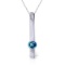 0.25 CTW 14K Solid White Gold Mysterious Ways Blue Topaz Necklace