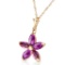 1.4 CTW 14K Solid Gold Tendency To Love Amethyst Necklace