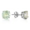 3.1 Carat 14K Solid White Gold Stud Earrings Natural Green Amethyst