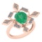 1.62 Ctw Emerald And Diamond I2/I3 14K Rose Gold Vintage Style Ring