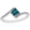 0.79 Ctw I2/I3 Treated Fancy Blue And White Diamond Platinum Ring