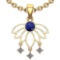 0.60 Ctw VS/SI1 Blue Sapphire And Diamond 14K Rose Gold Pendant