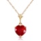 1.45 Carat 14K Solid Gold Necklace Natural Heart Ruby