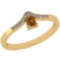 0.21 Ct Natural Yellow Diamond I2/I3And White Diamond I2/I3 10K Yellow Gold Vintage Style Ring