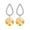 Certified 7.46 Ctw I2/I3 Citrine And Diamond 14K White Gold Earrings