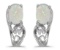 Certified 14k White Gold Oval Opal And Diamond Earrings