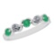 0.50 Ctw SI2/I1 Emerald And Diamond 14K White Gold Band Ring