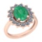 3.28 Ctw VS/SI1 Emerald And Diamond 14K Rose Gold Vintage Style Ring