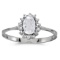 Certified 14k White Gold Oval White Topaz And Diamond Ring 0.5 CTW