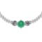 3.20 Ctw VS/SI1 Emerald And Diamond 14K White Gold Vintage Style Necklace