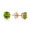 0.95 Carat 14K Solid Rose Gold Petite Peridot Stud Earrings