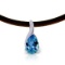 4.7 Carat 14K Solid White Gold Love Review Blue Topaz Necklace