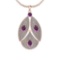 Certified 4.76 Ctw I2/I3 Amethyst And Diamond 14K Rose Gold Pendant