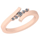 0.11 Ctw VS/SI1 Diamond Platinum 14K Rose Gold Plated Ring