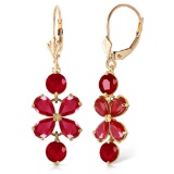 5.32 CTW 14K Solid Gold Chandelier Earrings Natural Ruby