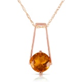 1.45 Carat 14K Solid Rose Gold Lullaby Citrine Necklace