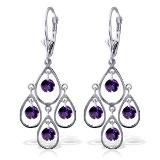 2.4 Carat 14K Solid White Gold Moments Mean Amethyst Earrings
