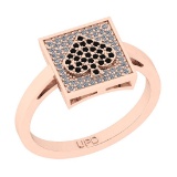 0.20 Ctw SI2/I1 Treated Fancy Black And White Diamond 14K Rose Gold Gifts For Players Men's Ring