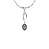 0.55 Ctw Diamond I2/I3 14K White Gold Pendant