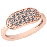 0.26 Ctw SI2/I1 Diamond Platinum 14K Rose Gold Plated Ring