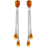 7.5 Carat 14K Solid White Gold You Are My Home Citrine Earrings