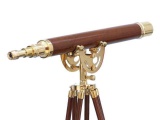 Floor Standing Brass/Wood Anchormaster Telescope 50in.