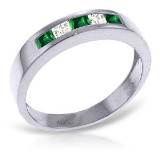 0.63 Carat 14K Solid White Gold Rings Natural Emerald White Topaz