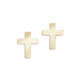 Certified 14K Yellow Gold Baby Cross Screwback Earrings