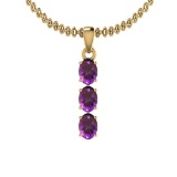 Certified 2.25 Ctw Amethyst 14K Yellow Gold Pendant