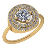1.37 Ctw Diamond I2/I3 14K Yellow Gold Vintage Style Ring