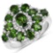 2.77 CTW Genuine Chrome Diopside and White Zircon .925 Sterling Silver Ring
