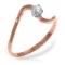 14K Solid Rose Gold Ring with0.15 Carat Natural Diamond