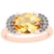2.85 Ctw I2/I3 Citrine And Diamond 10K Rose Gold Vintage Style Ring