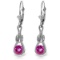 1.3 CTW 14K Solid White Gold Leverback Earrings Natural Pink Topaz