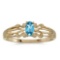 Certified 14k Yellow Gold Oval Blue Topaz Ring