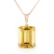 14K Solid Rose Gold Necklace with Octagon Citrine
