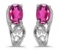 Certified 14k White Gold Oval Pink Topaz And Diamond Earrings