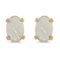 Certified 14k Yellow Gold Oval Opal Earrings 0.38 CTW