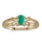 Certified 14k Yellow Gold Oval Emerald Ring