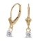 Certified 14k Yellow Gold Round White Topaz Lever-back Earrings