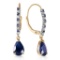 3.35 Carat 14K Solid Gold Naturalpa Sapphire Diamond Earrings
