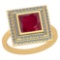 1.28 Ctw Ruby And Diamond I2/I314K Yellow Gold Vintage Style Ring