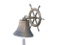 Antique Brass Hanging Ship Wheel Bell 8in.
